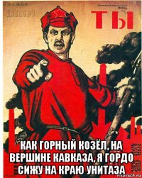  как горный козёл, на вершине кавказа, я гордо сижу на краю унитаза