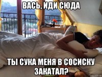 вась, иди сюда ты сука меня в сосиску закатал?