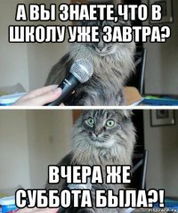 а вы знаете,что в школу уже завтра? вчера же суббота была?!