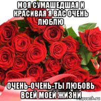 моя сумашедшая и красивая я вас очень люблю очень-очень-ты любовь всей моей жизни