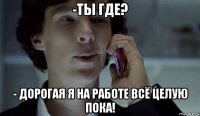 -ты где? - дорогая я на работе всё целую пока!
