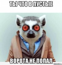 ты что в пустые ворота не попал