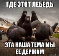 где этот лебедь эта наша тема мы ее держим
