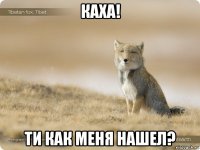 каха! ти как меня нашел?