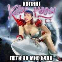 колян! лети ко мне буян