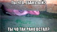 ты что, ебанутый? ты чо так рано встал?