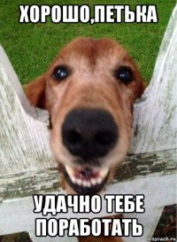 хорошо,петька удачно тебе поработать