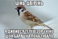 цінь-цвірінь я дивився телевізор і кіно шон барашка показувало