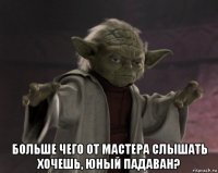  больше чего от мастера слышать хочешь, юный падаван?