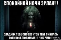 спокойной ночи эрлан! ! сладких тебе снов!!! чтоб тебе снилась только я любимый!!! чмо чмо!!