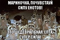 мариночка, почувстауй силу енотов! это шедевральная, епта, супер сила!