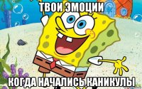 твои эмоции когда начались каникулы