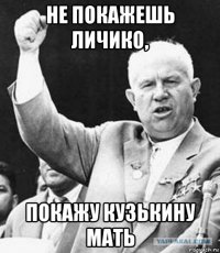 не покажешь личико, покажу кузькину мать