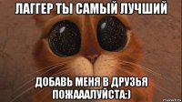 лаггер ты самый лучший добавь меня в друзья пожааалуйста:)
