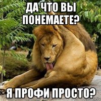 да что вы понемаете? я профи просто?