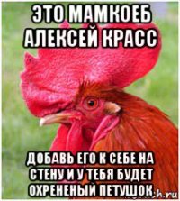 это мамкоеб алексей красс добавь его к себе на стену и у тебя будет охрененый петушок