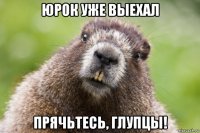 юрок уже выехал прячьтесь, глупцы!