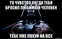 то чувство когда тебя бросил любимый человек тебе уже похуй на все