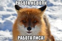 работа не волк работа лиса!
