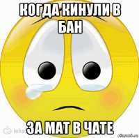 когда кинули в бан за мат в чате