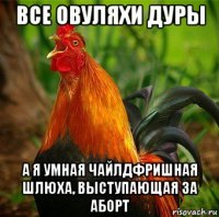 все овуляхи дуры а я умная чайлдфришная шлюха, выступающая за аборт