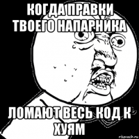 когда правки твоего напарника ломают весь код к хуям