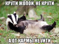крути жопой, не крути а от кармы не уйти