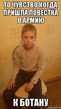 то чувство когда пришла повестка в армию к ботану