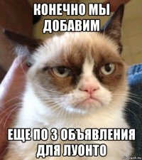 конечно мы добавим еще по 3 объявления для луонто