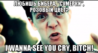 любишь бибера, "сумерки", розовый цвет? i wanna see you cry, bitch!