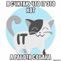 я считаю что it это кот а работа собака