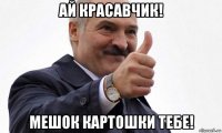 ай красавчик! мешок картошки тебе!