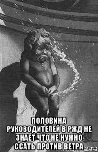  половина руководителей в ржд не знает что не нужно ссать против ветра