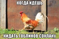когда идёшь кидать гоблинов соклану