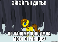 эй! эй ты! да ты! по какому поводу на моей странице?