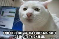  твое лицо, когда тебе рассказывают о том, что ты знаешь