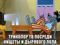  триколор тв посреди нищеты и дырявого пола