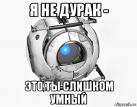я не дурак - это ты слишком умный