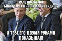 жаль шо ты мой благодарственный фак не видишь я тебе его двумя руками показываю