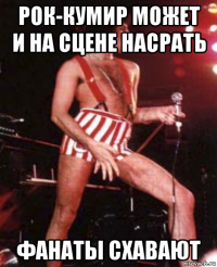 рок-кумир может и на сцене насрать фанаты схавают
