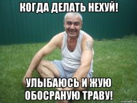 когда делать нехуй! улыбаюсь и жую обосраную траву!