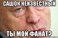 сашок неизвестный ты мой фанат?