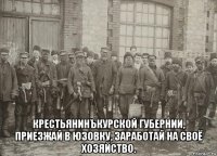  крестьянинъкурской губернии, приезжай в юзовку, заработай на своё хозяйство.