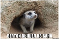  berton вышел из бана