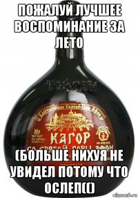 пожалуй лучшее воспоминание за лето (больше нихуя не увидел потому что ослеп(()