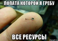 лопата которой я гребу все ресурсы
