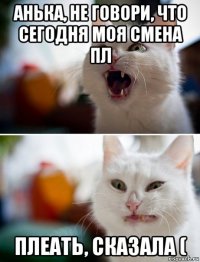 анька, не говори, что сегодня моя смена пл плеать, сказала (