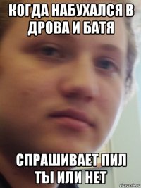 когда набухался в дрова и батя спрашивает пил ты или нет
