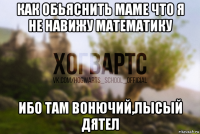 как обьяснить маме что я не навижу математику ибо там вонючий,лысый дятел