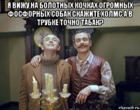 я вижу на болотных кочках огромных фосфорных собак скажите холмс а в трубке точно табак? 